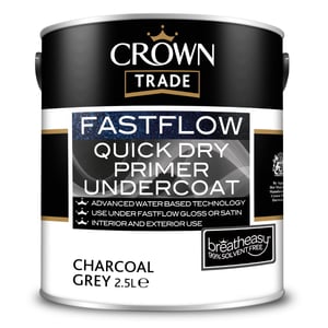 Crown Trade Fastflow Quick Dry Primer Undercoat Charcoal Grey