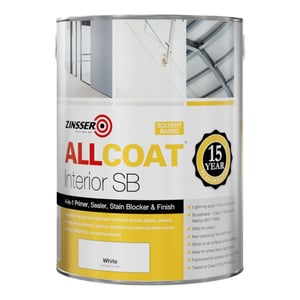 Zinsser Allcoat Interior Solvent Based Stain Killer White Matt