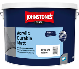 Johnstone's Trade Acrylic Durable Matt Brilliant White 10L