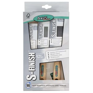 Axus Grey S-Finish Paint Brush Set 3 Pack