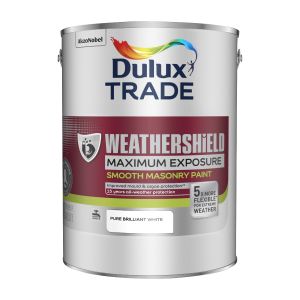 Dulux Trade Weathershield Maximum Exposure Smooth Masonry Pure Brilliant White 
