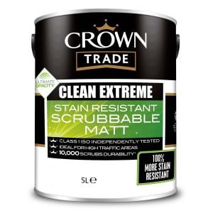 Crown Trade Clean Extreme Stain Resistant Scrubbable Matt Tinted Colours
