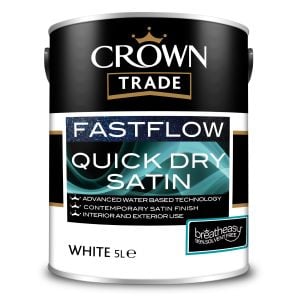 Crown Trade Fastflow Quick Dry Satin White