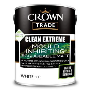 Crown Trade Clean Extreme Mould Inhibiting Scrubbable Matt White