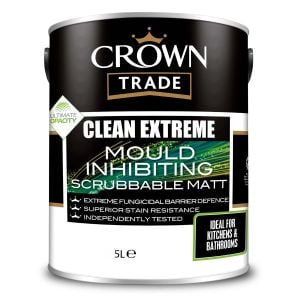 Crown Trade Clean Extreme Mould Inhibiting Scrubbable Matt Tinted Colours