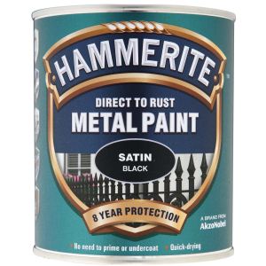 Hammerite Smooth Metal Paint Satin Black